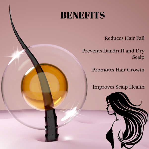 Herbal Hair Growth Oil | Enriched with Hibiscus, Curry Leaves, Henna & Coconut Oil - Image 2