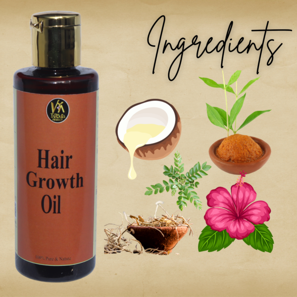 Herbal Hair Growth Oil | Enriched with Hibiscus, Curry Leaves, Henna & Coconut Oil - Image 3